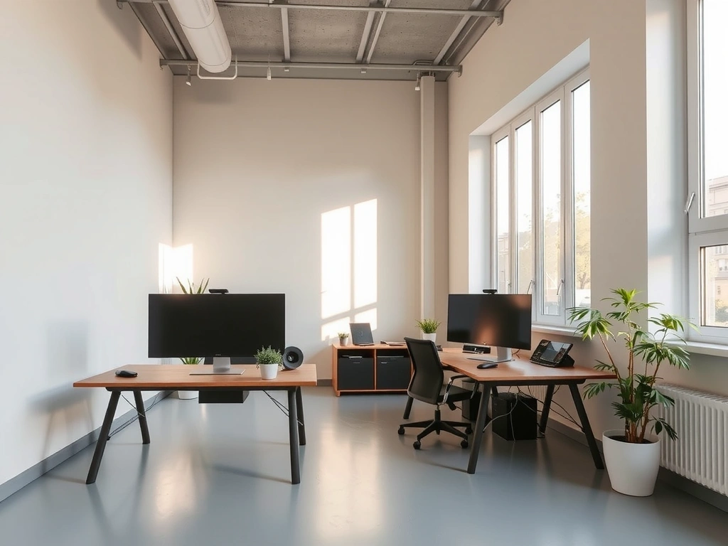 The sunlit workspace at Field Margin Way